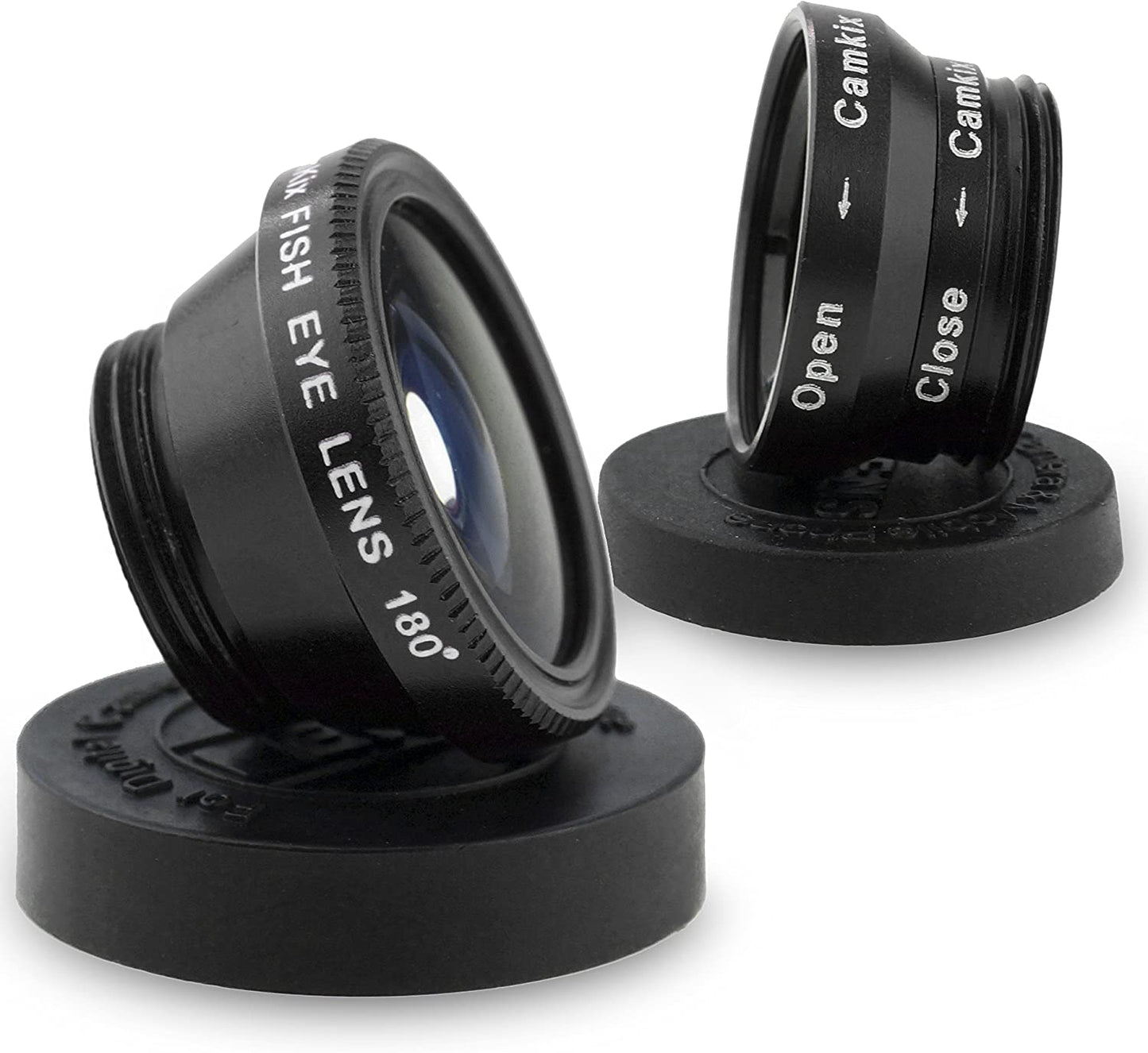 Universal 3 in 1 Cell Phone Camera Lens Kit for Smartphones Including - Fish Eye Lens / 2 in 1 Macro Lens & Wide Angle Lens/Universal Clip/Carry Pouch/Microfiber Cleaning Cloth  CamKix   