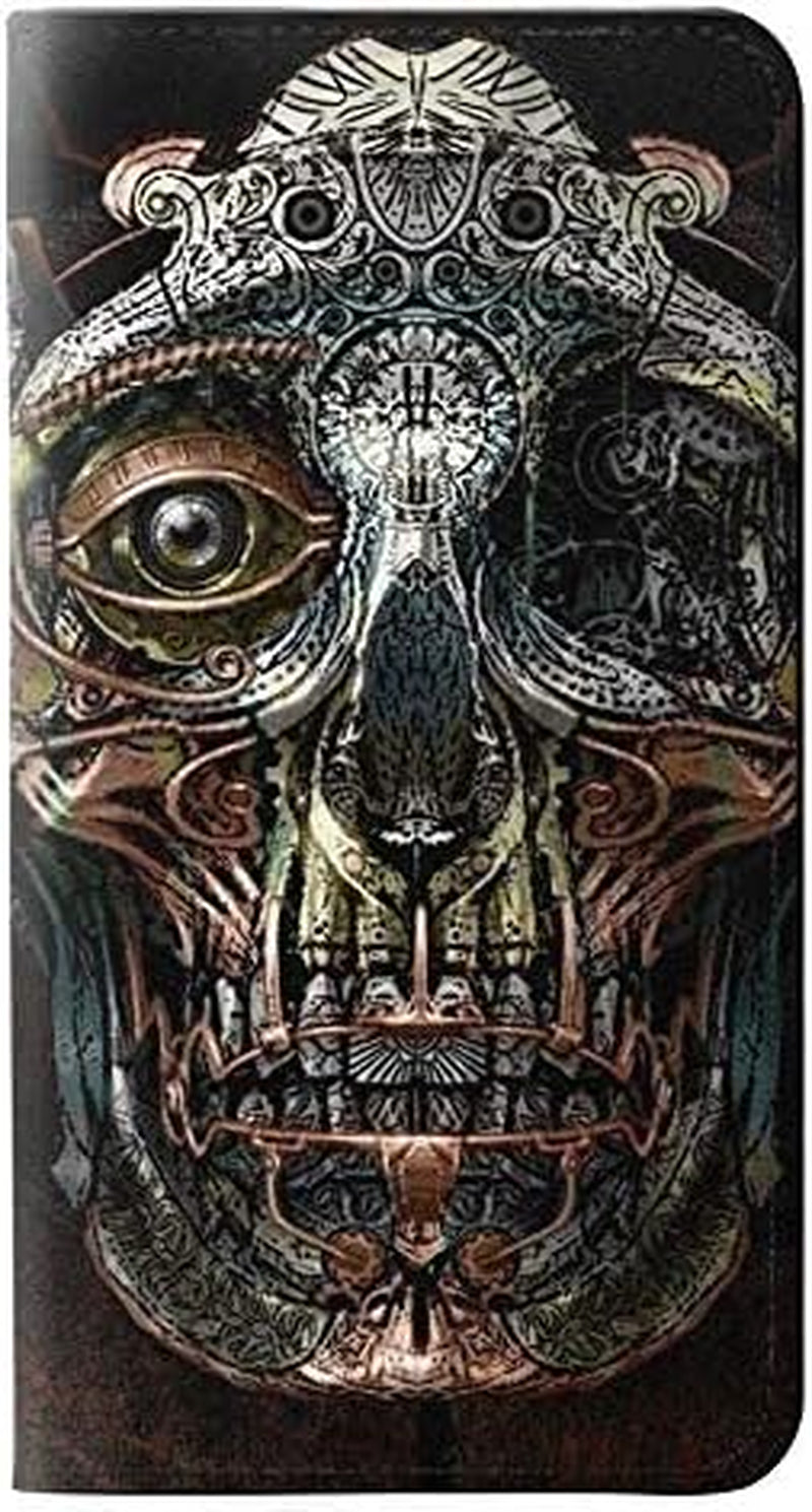 RW1685 Steampunk Skull Head PU Leather Flip Case Cover for LG V30, LG V30 Plus, LG V30S Thinq, LG V35, LG V35 Thinq  jjphonecase   