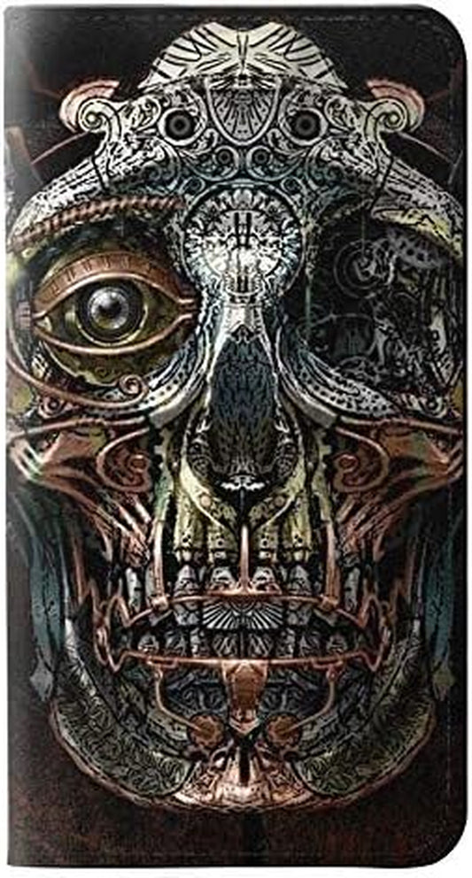 RW1685 Steampunk Skull Head PU Leather Flip Case Cover for LG V30, LG V30 Plus, LG V30S Thinq, LG V35, LG V35 Thinq  jjphonecase   