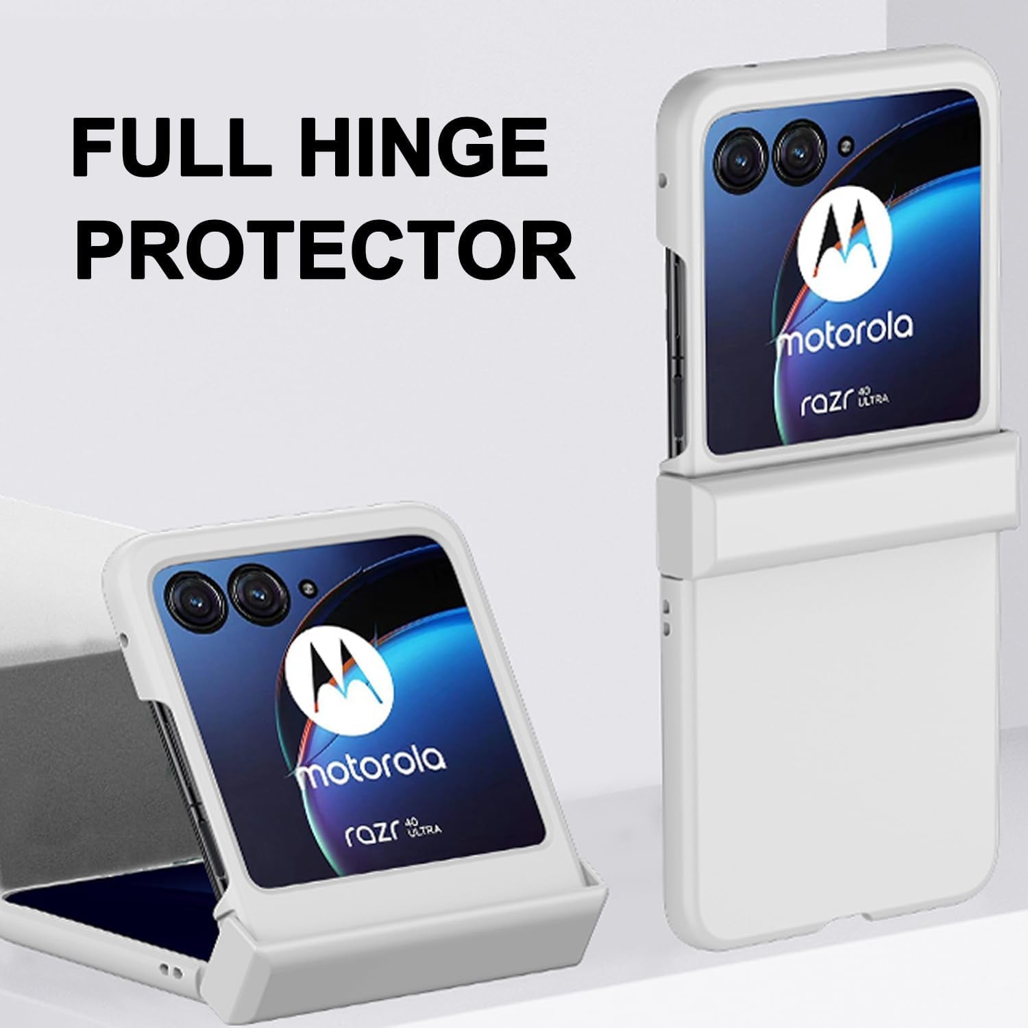 NINKI Compatible Motorola Razr plus Case 2023 with Hinge Protection,Motorola Razr+ 2023 Case Thin,Cute Hard PC Protective Phone Case for Motorola Razr 40 Ultra Case New Moto Razr plus 2023 Case White  NINKI   