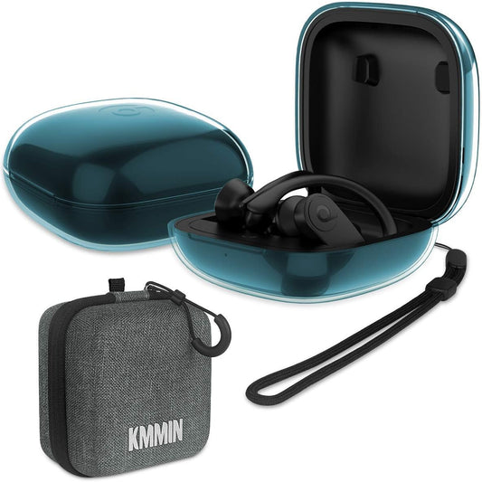Clear Cover for Powerbeats Pro Case, KMMIN Transparent Case Cover for 2019 Newest Beats Powerbeats Pro Soft TPU Portable Shockproof Scratch-Resistant Skin with Anti-Lost Lanyard and Storage Case  KMMIN   