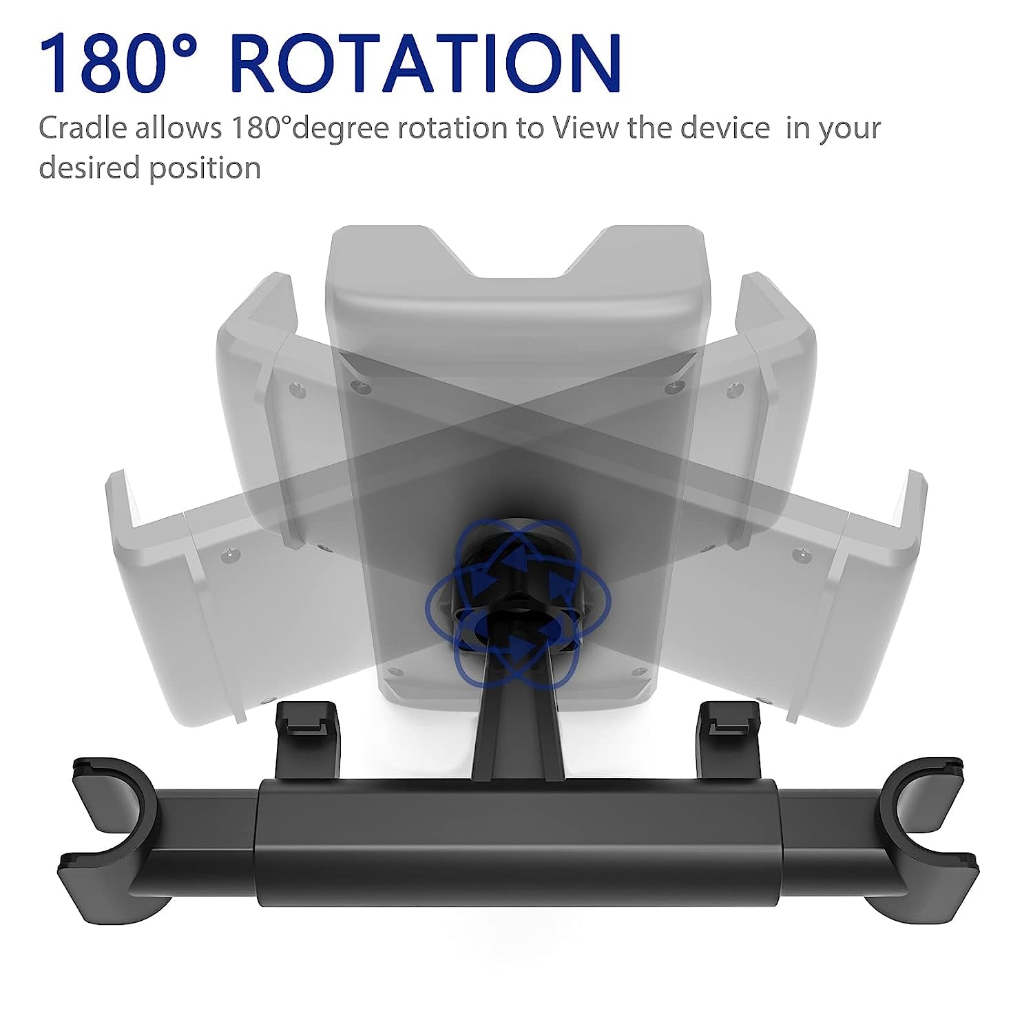 Geekria Car Headrest Mount Holder Gaming Accessories Compatible with Nintendo Switch/Switch Oled/Switch Lite/Cell Phone, or Other 5.5-10.5" Device, 180° Rotating Adjustable (Black)  Geekria   