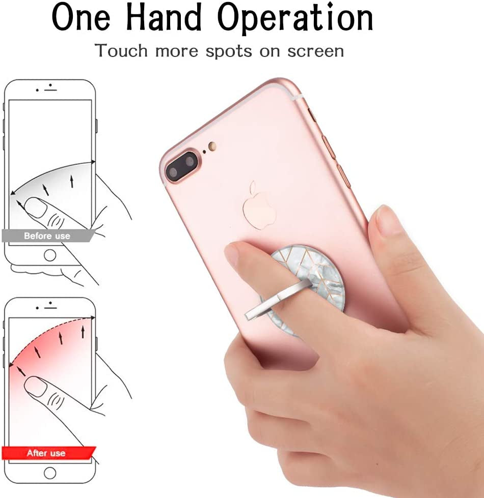 4-Pack Phone Ring Holder 360 Rotation Finger Stand Grip Kickstand for Smartphones and Tablets (Pink Marble)  Houmee   