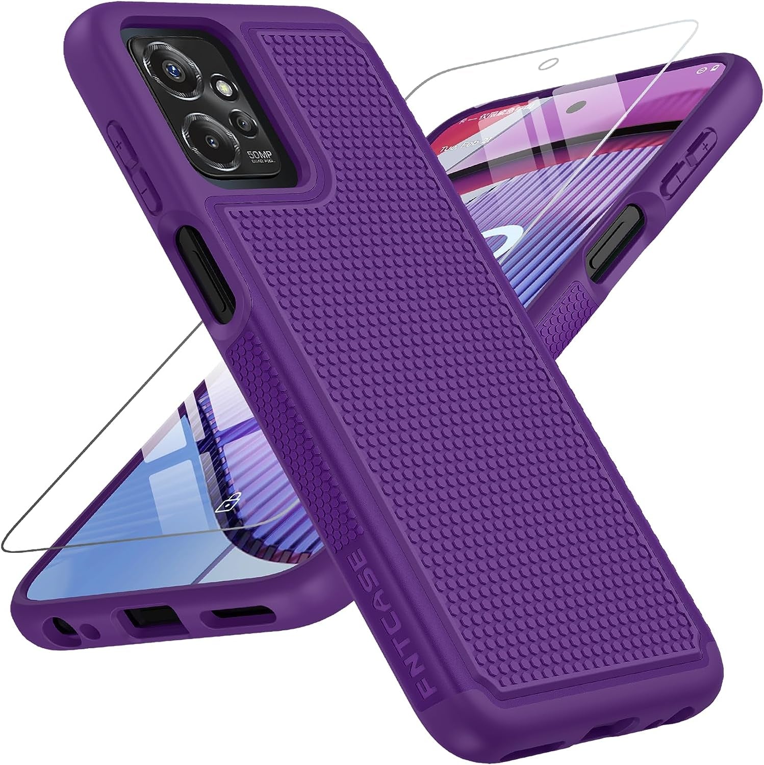 FNTCASE for Motorola Moto G-Power-5G 2023 Case: Moto G 5G 2023 Case Dual Layer Shockproof Protective Textured Design Cell Phone Cover Heavy Duty Rugged Tough Back Hardshell Hybrid Slim Basic Case  FNTCASE Purple 2023 Phone Case  
