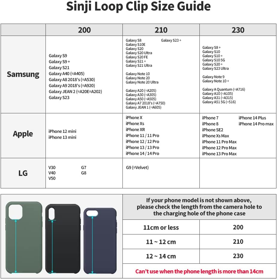 C-Shaped Clip Finger Phone Grip, Sinjimoru Silicone Cell Phone Strap for Phone Case with Clip as Phone Loop Holder for Iphone Case & Samsung Phone. Sinji Loop Clip Black 210  Sinjimoru Co.Ltd   