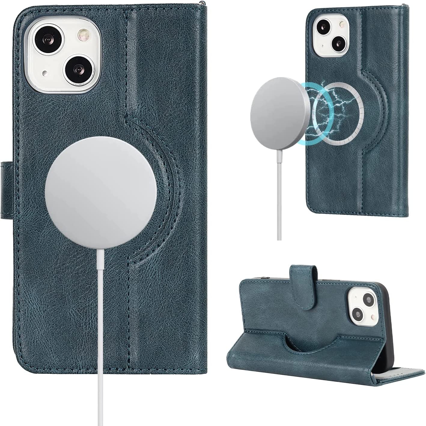 Ｈａｖａｙａ Iphone 13 Pro Max Case Wallet Magsafe Compatible,Iphone 13 Pro Max Phone Case with Card Holder,Flip Magnetic Zipper Magnetica Wallet Cover for Women Men -Wine Red  Ｈａｖａｙａ Blue iPhone 13 mini 