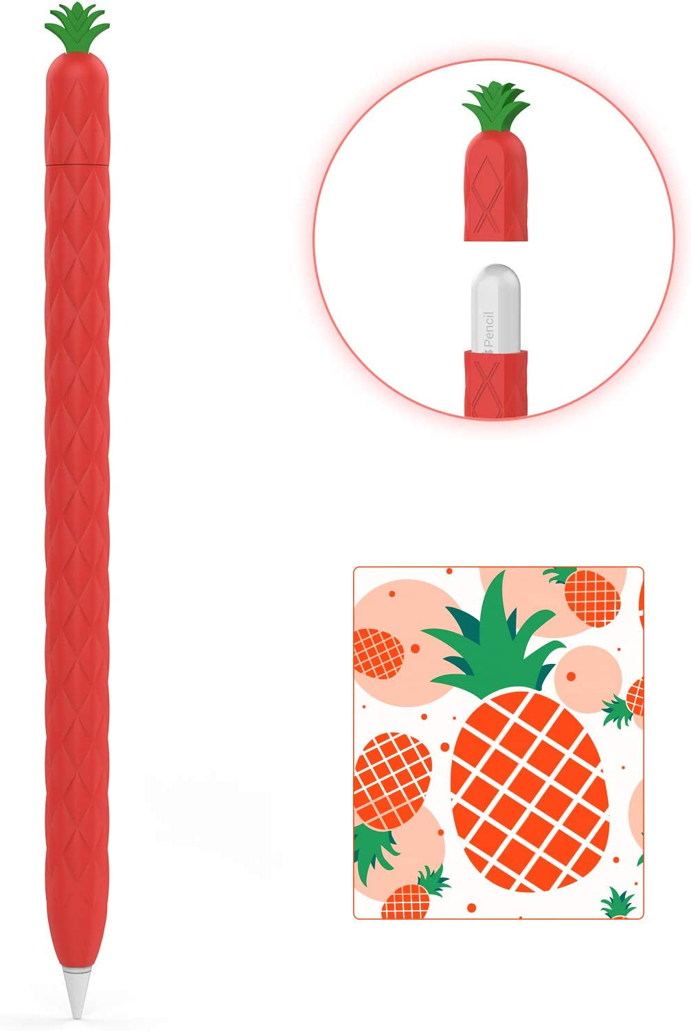 Ahastyle Ipencil Case Sleeve Cute Fruit Design Silicone Soft Protective Cover Accessories Compatible with Apple Pencil 1St Generation (Yellow)  AHASTYLE Red Apple Pencil 2nd 