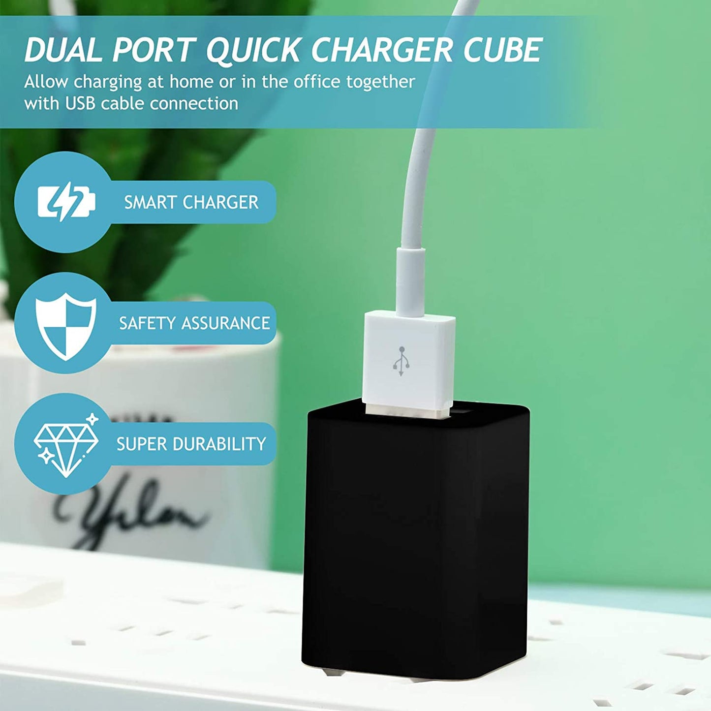 12 Pieces USB Wall Plugs USB Charger Blocks Charging Blocks for Wall Outlet 2.1A Dual Port USB Wall Plug Fast Charging for Most Smartphones and Tablets (Black)  Zhanmai   