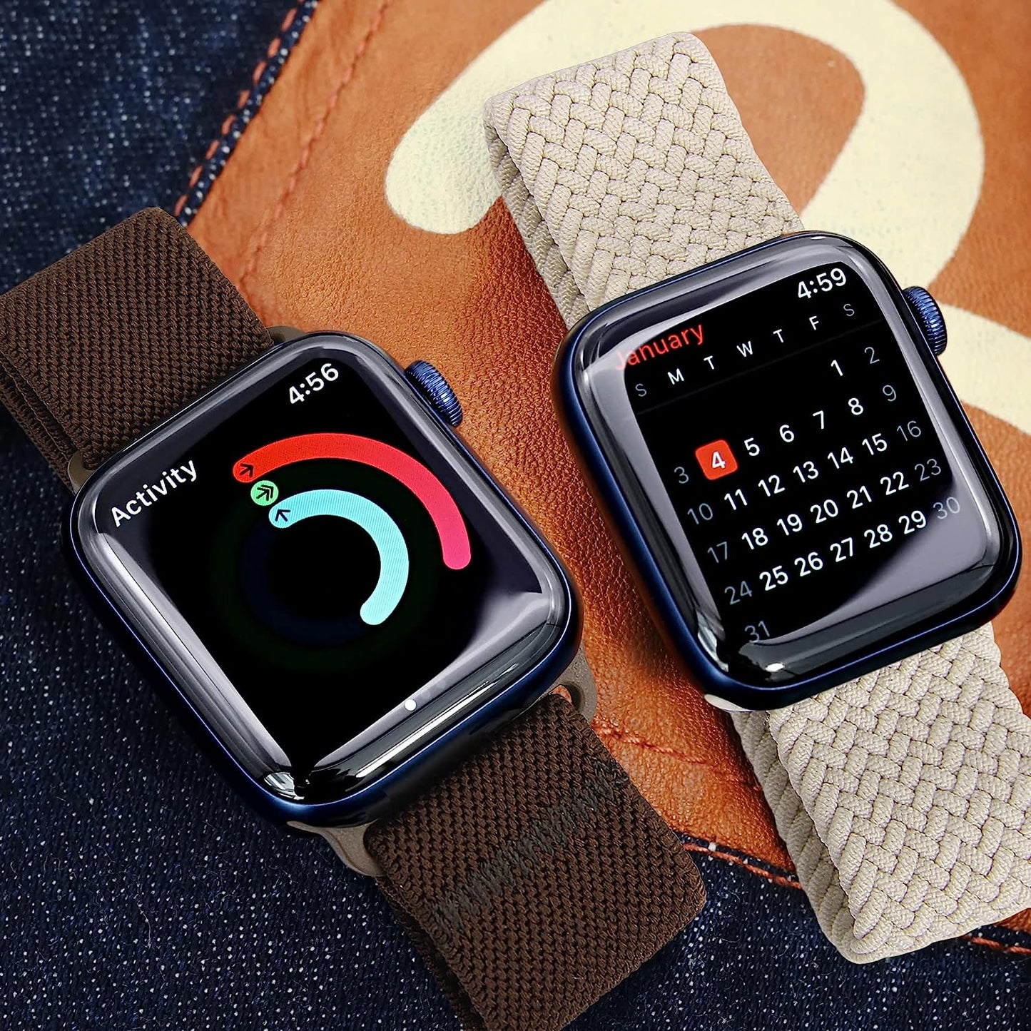 Lace Braided Solo Loop Lace Stretch Nylon Elastic Strapcompatible with Apple Watch Band 38Mm 40Mm 41Mm 42Mm 44Mm 45Mm 49Mm for Men and Women Iwatch Series Ultra SE 8 7 6 5 4 3 2 1, 8 Packs  EOGKJ   