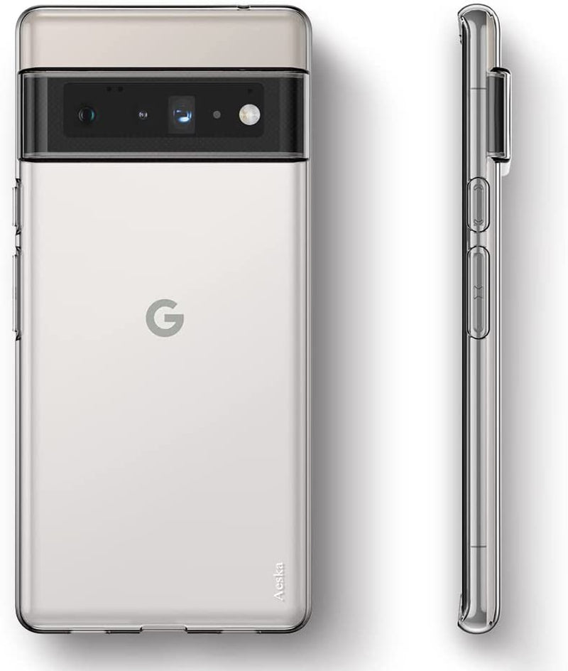 Aeska Google Pixel 6 Pro Case Clear, [Not for Google Pixel 6] Ultra [Slim Thin] Flexible Clear TPU [Scratch-Resistant] Gel Rubber Soft Silicone Protective Case Cover for Google Pixel 6 Pro (Clear)  Aeska   