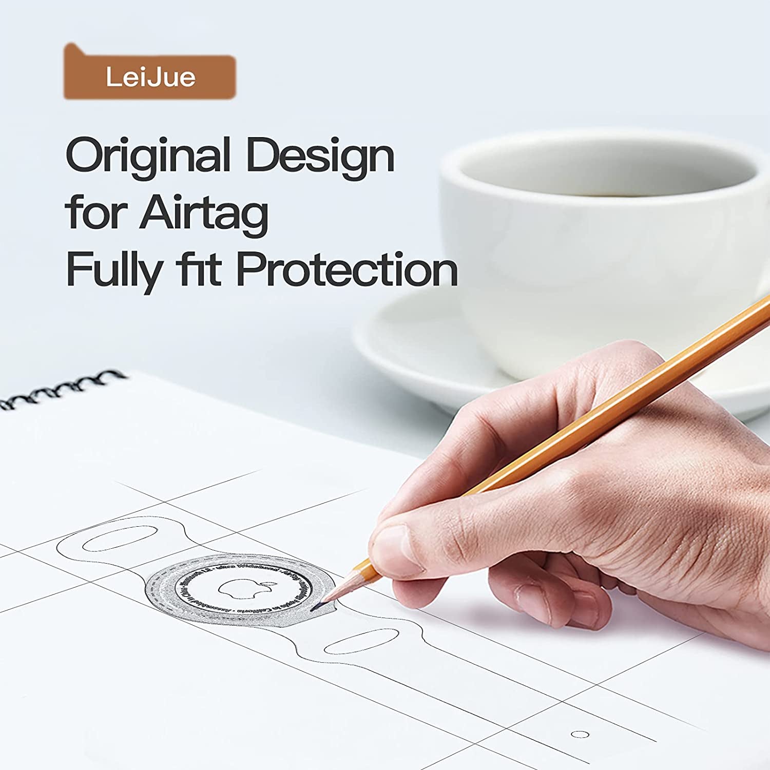 Leather Pet Collar Case for Apple Airtag, Anti-Lost Dog/Cat Strap Band Protective Cover Compatible with Apple Airtag (42-65Cm, Brown)  LeiJue   