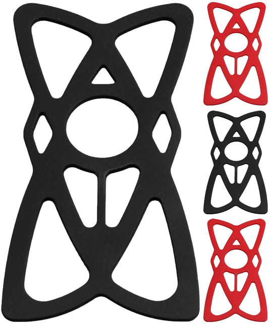 NALAKUVARA Phone Mount X Holder Grip Tether Rubber Strap Silicone Security Bands - Universal Motorcycle Bike Phone Mount Accessories Replacement Parts - Elastic X Web Grip (2 Black & 2 Red) 4 Pack  NALAKUVARA   