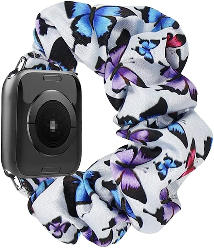Tomcrazy Scrunchie Elastic Watchband for Apple Watch Band Series 8 7 6 5 4 3 2 1 SE Ultra, Watch Band for Iwatch 49Mm 45Mm 41Mm 38Mm 40Mm 42Mm 44Mm Strap Bracelet  Ruidou Technology Co Ltd Butterfly 315 41mm/40mm/38mm 