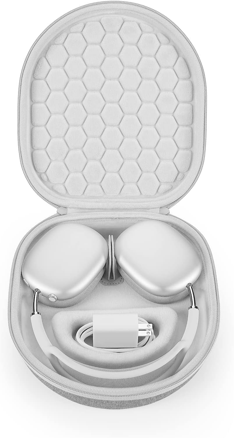 Smart Case for Apple Airpods Max Supports Sleep Mode, Hard Organizer Portable Carry Travel Cover Storage Bag (Black)  Yinke grey  