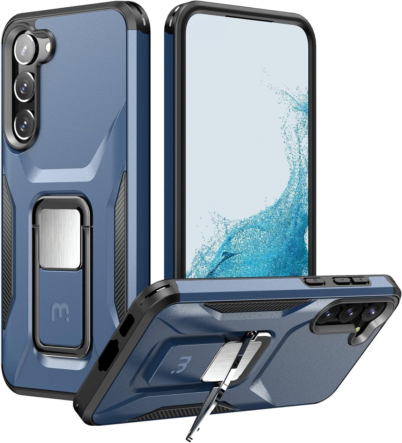 MYBAT Pro Shockproof Stealth Series Case for Samsung Galaxy S22 Ultra Case with Stand 6.8 Inch, Support Magnetic Car Mount, Heavy Duty Military Grade Drop Protective Case with Kickstand - Plum  Valor Communication Inc Blue Samsung Galaxy S23 