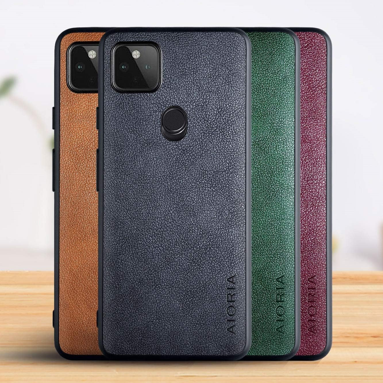 For Google Pixel 4A 5G Case, 6.2 Inch Premium PU Leather Phone Cover Retro Design Full Protective Case for Google Pixel 4A 5G (Coffee)  AIORIA   