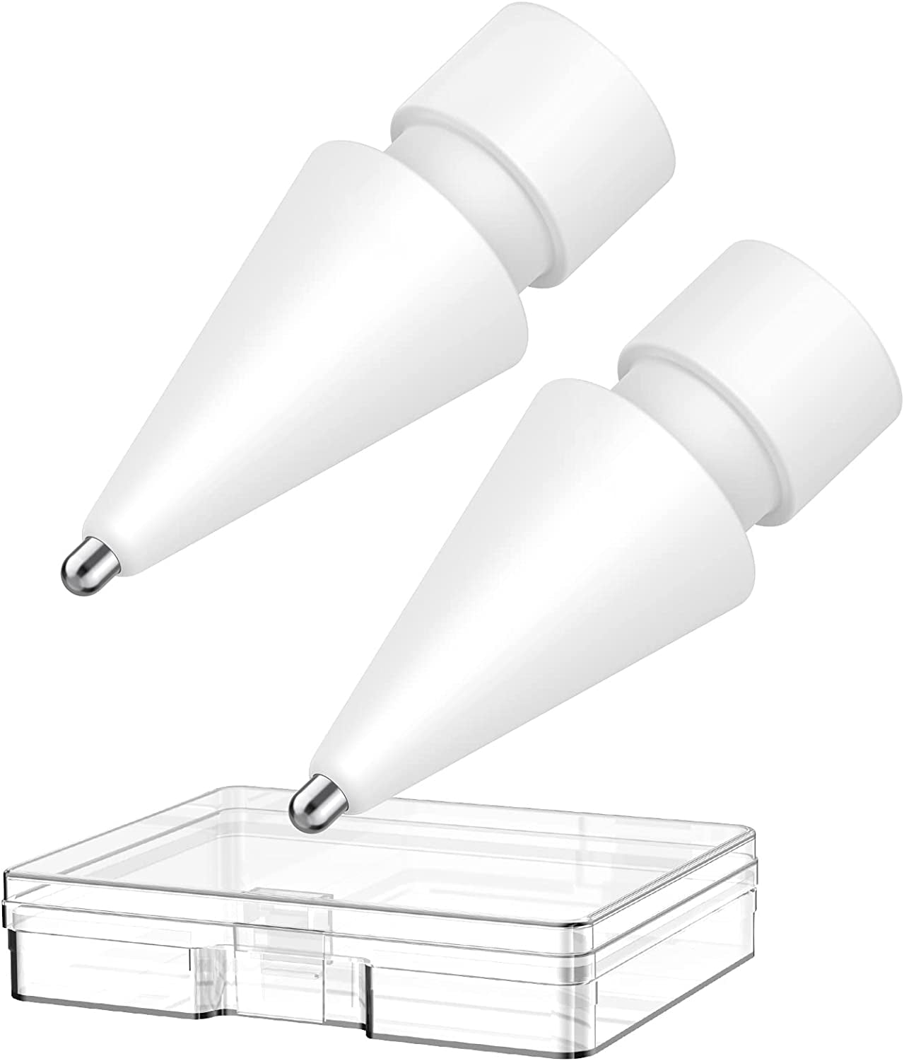 Delidigi 2 Pack Pencil Tips for Apple Pencil 2Nd Gen and 1St Gen, Upgraded Metal Wear-Resistant Pen like Tips, Fine Point Precise Control Tips for Apple Pencil (White 1.3Mm)  Delidigi   