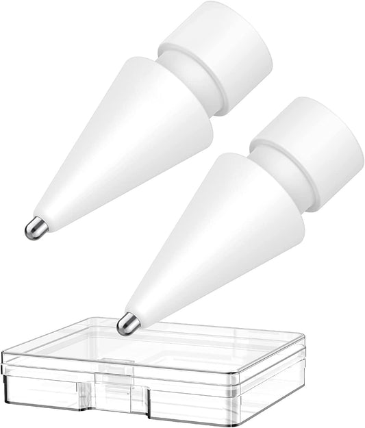 Delidigi 2 Pack Pencil Tips for Apple Pencil 2Nd Gen and 1St Gen, Upgraded Metal Wear-Resistant Pen like Tips, Fine Point Precise Control Tips for Apple Pencil (White 1.3Mm)  Delidigi   
