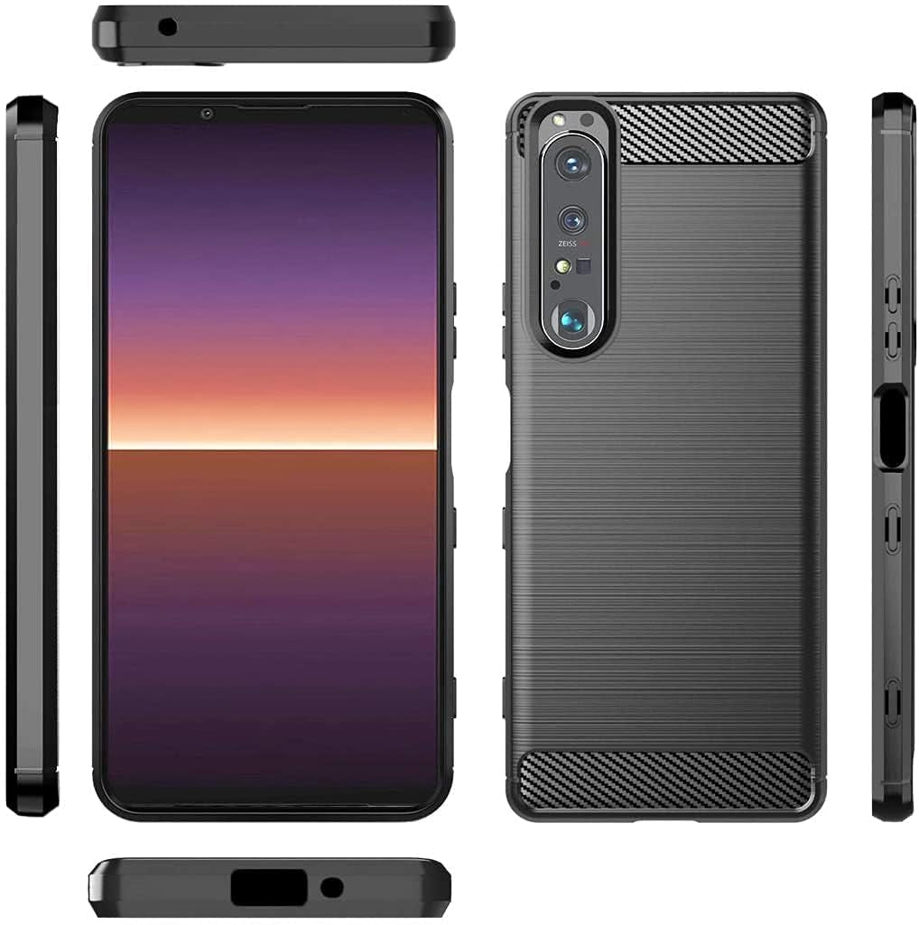 Coveron Slim Cover Designed for Sony Xperia 1 III Phone Case, Lightweight Flexible TPU Carbon Fiber - Black  CoverON   