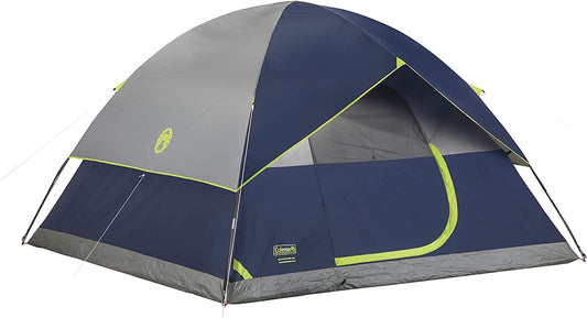 Coleman Sundome Camping Tent, 2/3/4/6 Person Dome Tent with Easy Setup, Included Rainfly and Weathertec Floor to Block Out Water, 2 Windows and 1 Ground Vent for Air Flow with Charging E-Port Flap  The Coleman Company, Inc.   