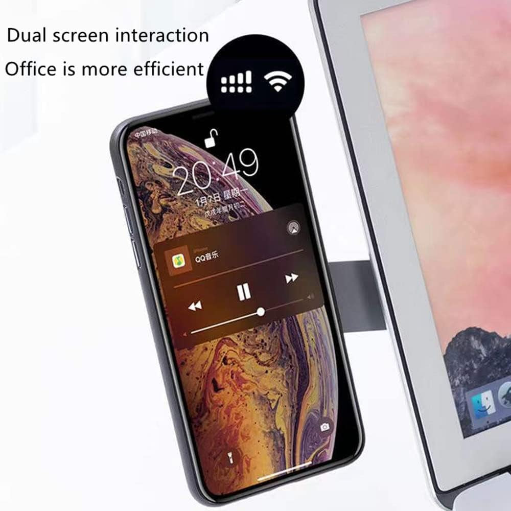 Dlmlemu Magnetic Phone Holder for Laptop, Slim Portable Adjustable Computer Monitor Side Clip Expansion Bracket for 4 - 8 Inches Iphone Smartphone, Mobile Phone Holder for Laptop Side Mount  Dlmlemu   