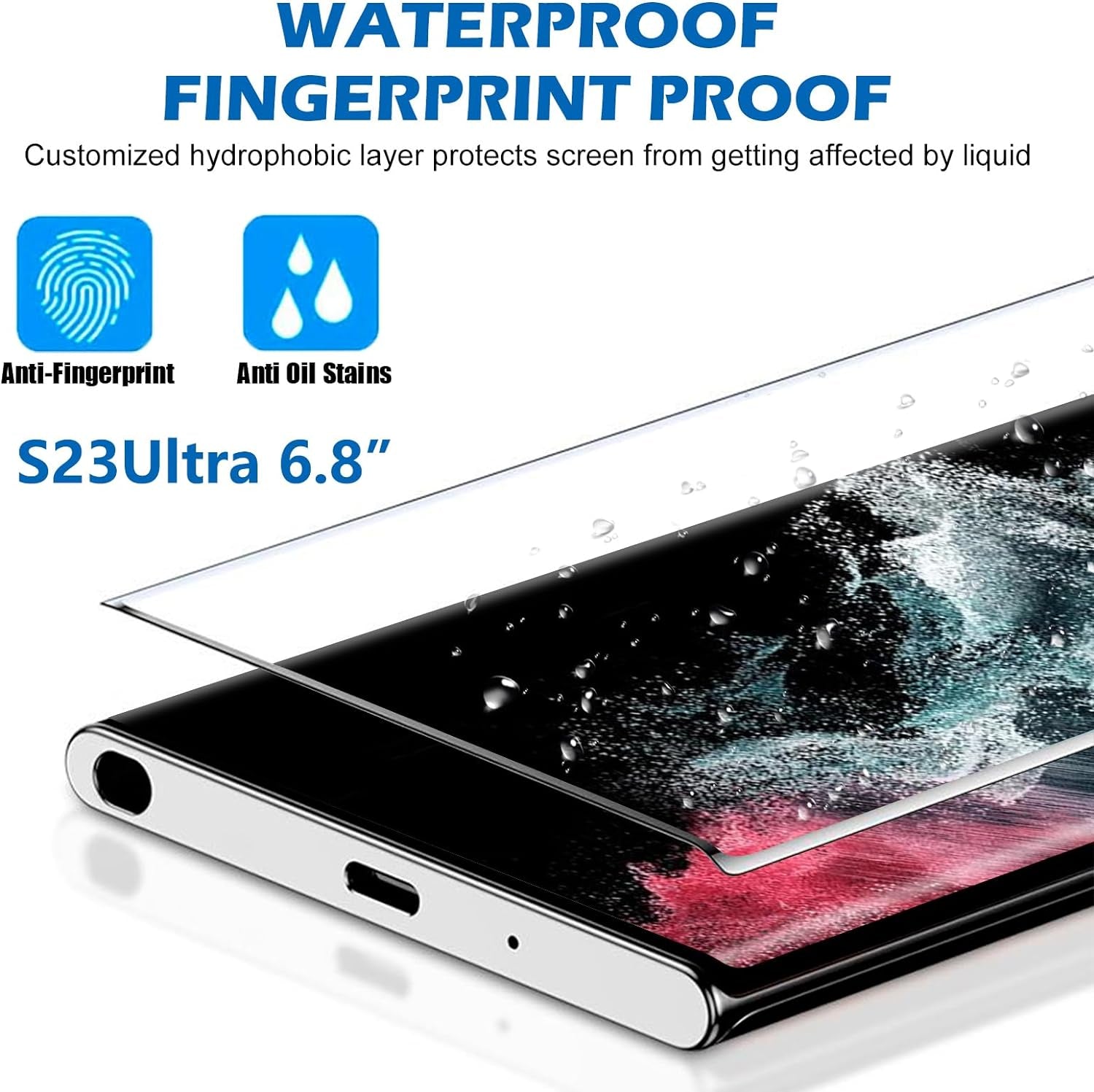 Letosan 3 Pack Galaxy S22 Ultra Screen Protector, HD Clear Tempered Glass, Fingerprint Unlock, 3D Curved, Scratch Resistant, Bubble-Free for Samsung Galaxy S22 Ultra 5G Glass Screen Protector  letosan   