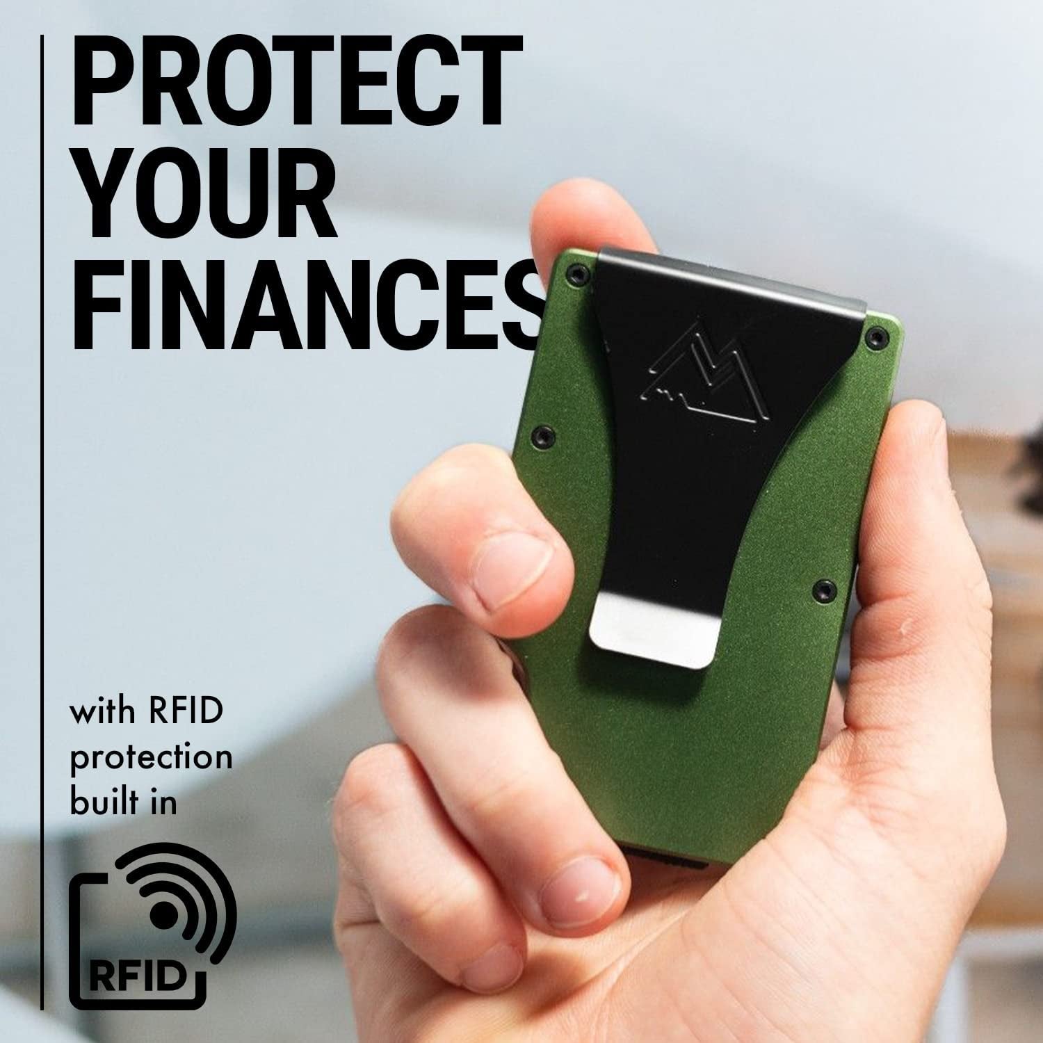 Mountain Voyage Minimalist Wallet for Men - Slim RFID Wallet I Army Green Credit Card Holder with Money Clip, Quality Aluminum & Rustproof Metal Finishes, Easily Removable Money & Cards, Mens Wallets  Mountain Voyage Co   