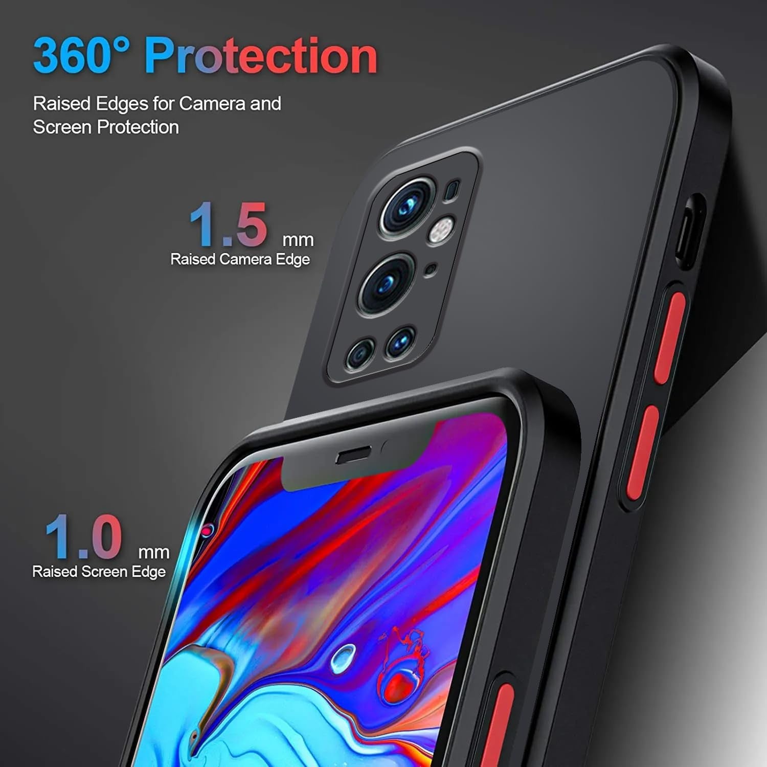 Jancyu Compatible with Oneplus 9 Pro Case Clear, Silicone Oneplus 9 Pro Phone Case Slim Shockproof Four Corner Airbags Drop Slip Protection Cover (Black)  Jancyu   