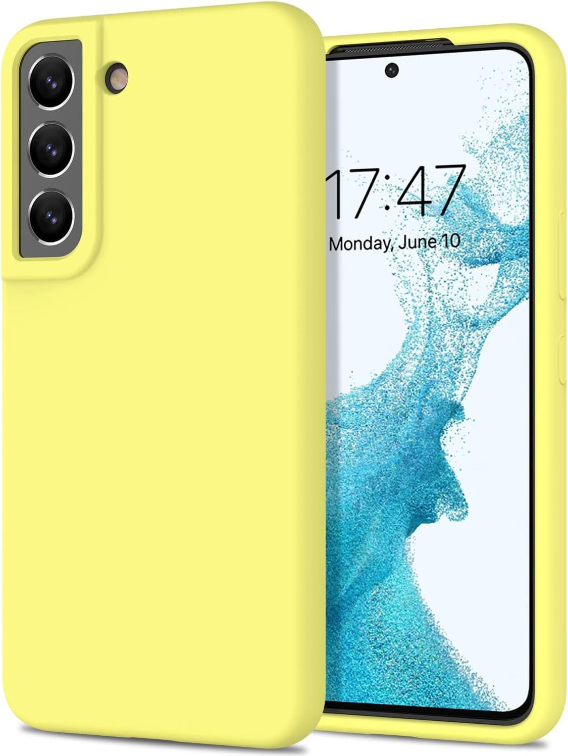 DEENAKIN for Samsung Galaxy S22 plus Case Silicone,Silky Smooth Flexible Gel Rubber Bumper Cover with Soft Microfiber Lining Slim Fit Protective Phone Case for Samsung Galaxy S22 plus Dark Grey  DEENAKIN Bright Yellow Samsung Galaxy S22 Plus 