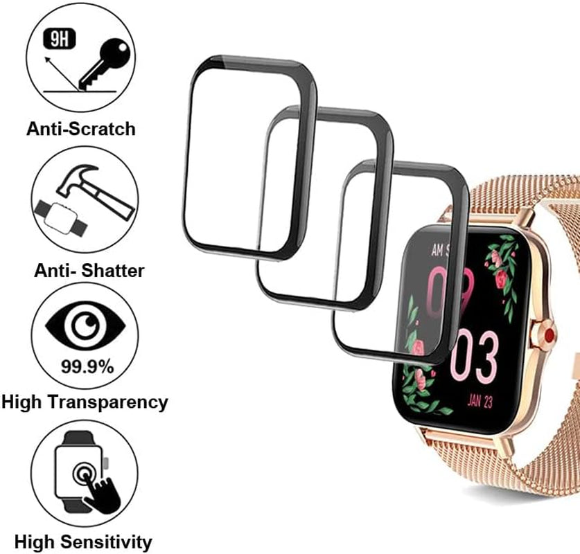 Smaate 3D Screen Protector Compatible with Iaret I18 1.7”, HAFURY C7 1.54 “ and Kimnix NK03 1.72” Smartwatch，3-Pack  SMAATE   