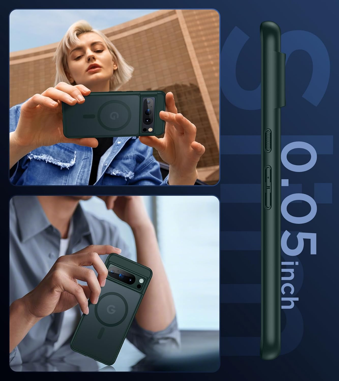 Humixx for Google Pixel 8 Pro Shockproof Case [Ultimate Silky Touch][Mil-Grade Drop Protection] Anti-Fingerprints Translucent Matte Hard Back Protective Slim Phone Cover for Pixel 8 Pro 6.7” Green  Humixx   