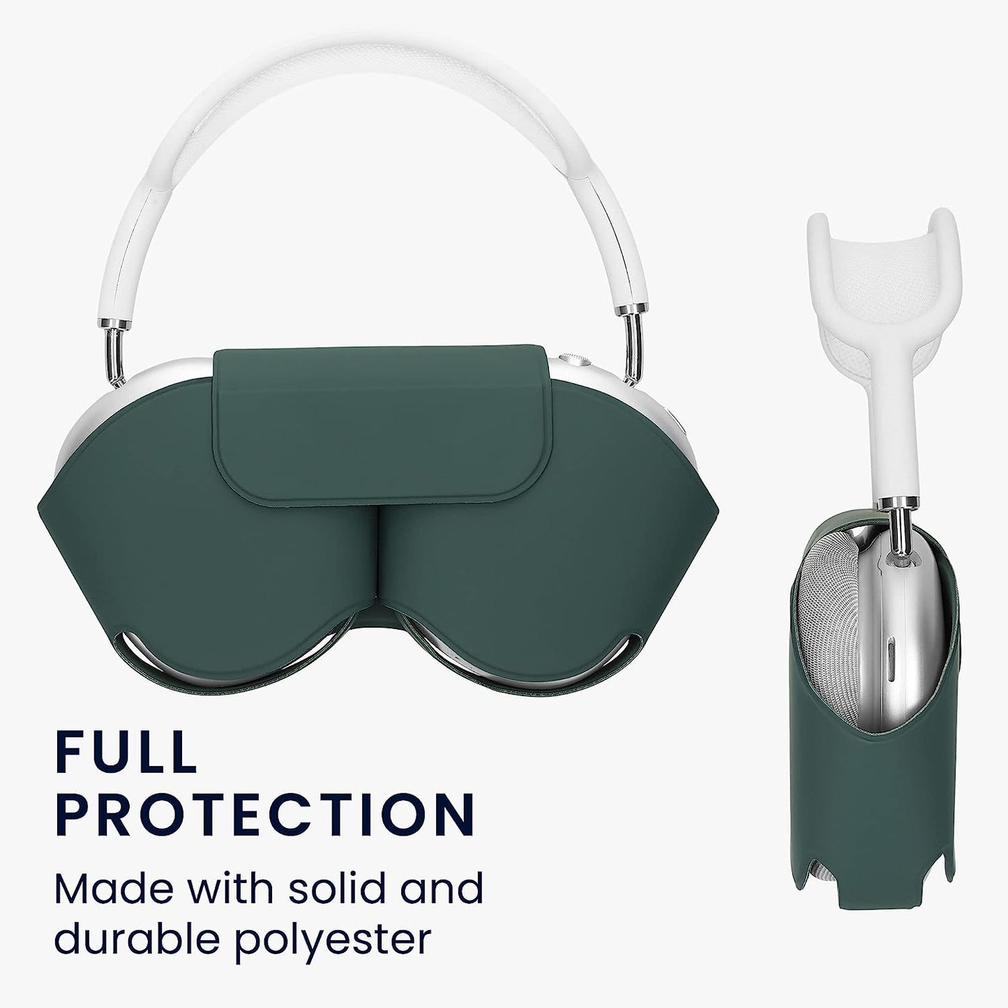 Kwmobile Case Compatible with Apple Airpods Max Case - Polyester Protective Cover for Headphones - Green  KW-Commerce   