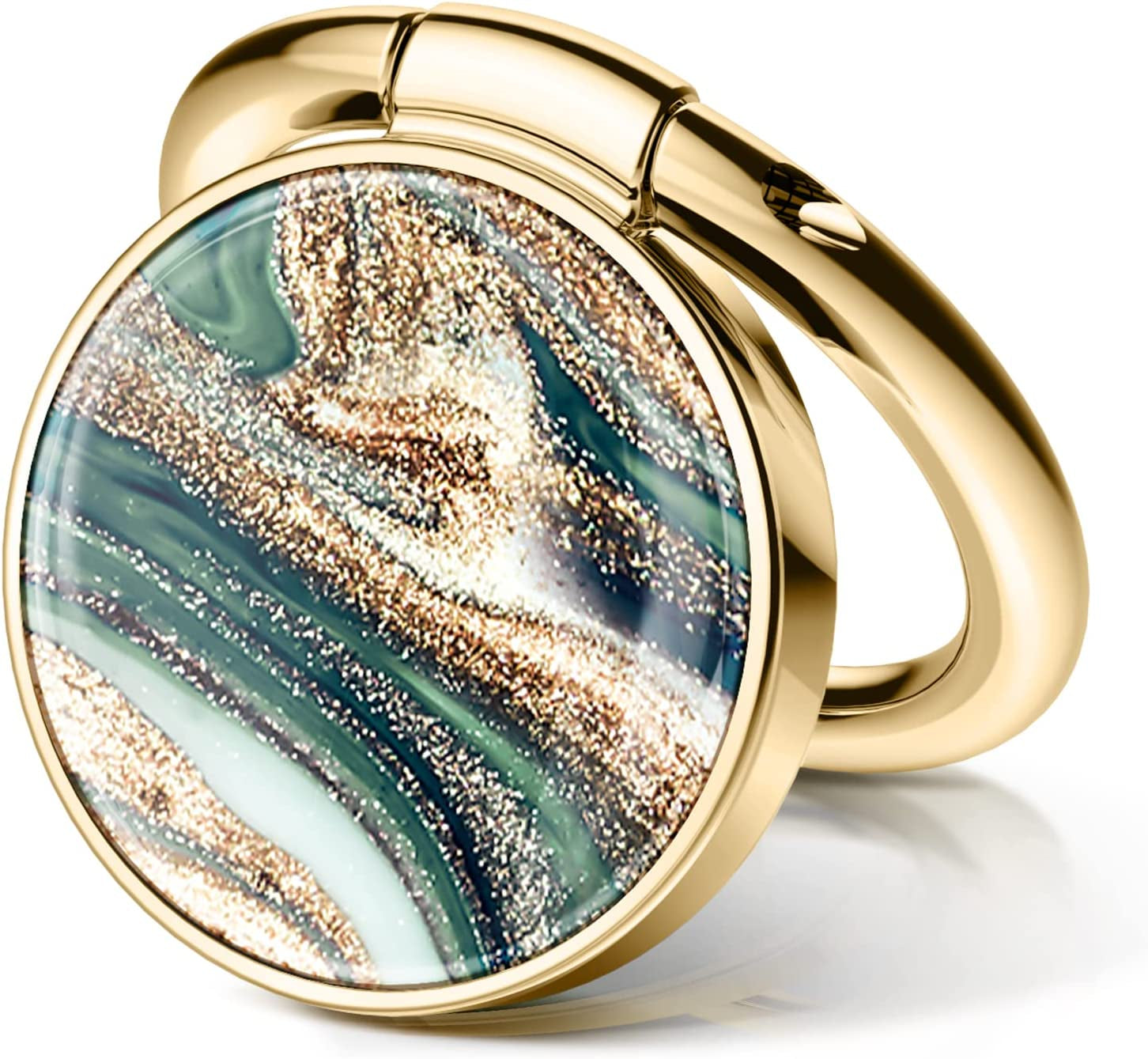 GVIEWIN Marble Cell Phone Ring Holder, Metal Kickstand Grip for Magnetic Car Mount Compatible with Iphone 14 Pro Max/14 Plus/13/12 Series & Galaxy S22/S23 Ultra and Other Smartphones(Drift Sand/Brown)  GVIEWIN Surf/Green  