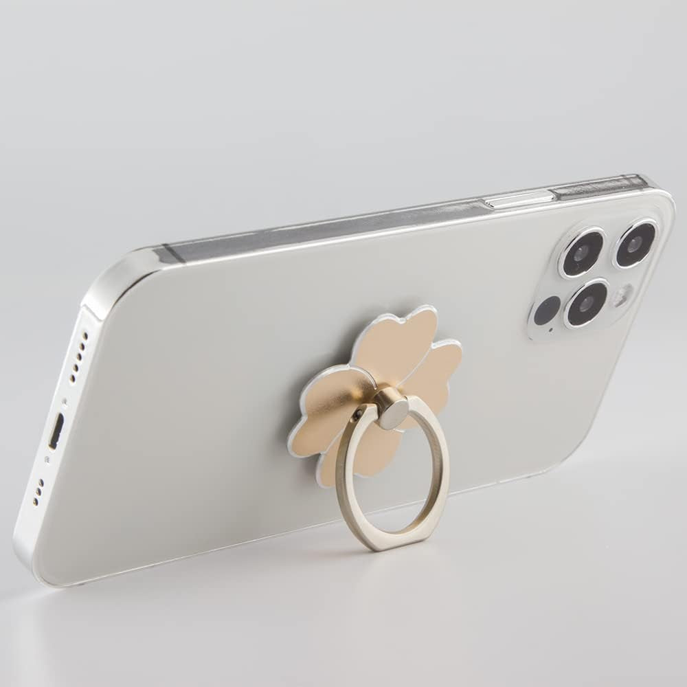 Lucky Grass Metal Cell Phone Ring Holder for Hand, Zinc Alloy Phone Back Ring Grip for Finger or Case (Gold)  SUNURS   