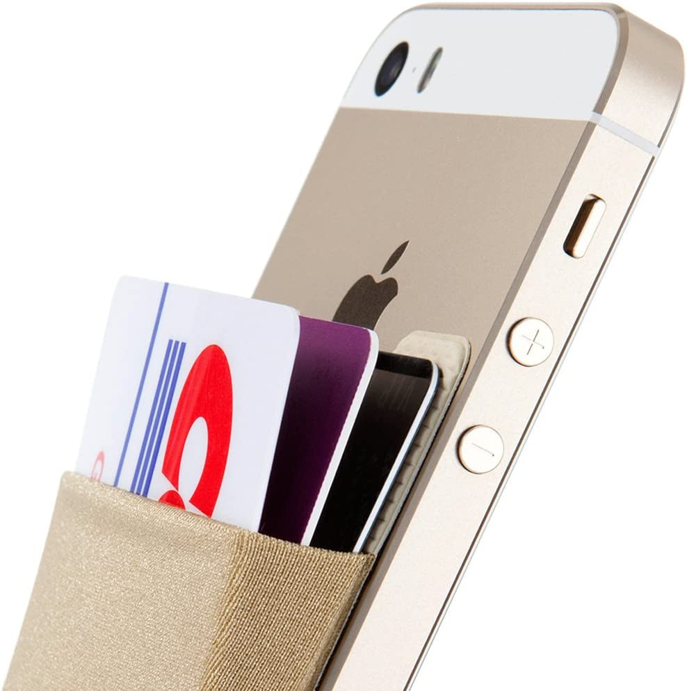 Sinjimoru Stretchy Magnetic Phone Wallet, Magnetic Card Holder for Back of Phone as Phone Wallet Stick on for Magsafe Wallet Compatible with Iphone 14 & 13 12 Series. M-Basic Black  Sinjimoru Co. Ltd Basic 2 Beige Adhesive Wallet 
