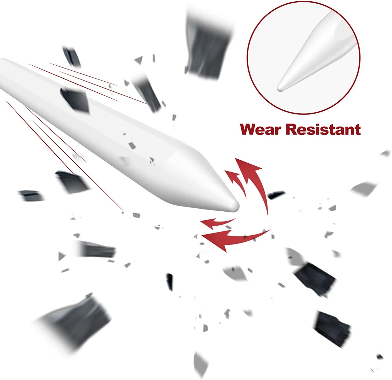 Alikiai 6 Pack Tips for Apple Pencil, Stylus Tips,Pencil Tips for Ipad, Replacement Pen Nibs Compatible with Ipad Air Mini Pro Apple Pencil 1St & 2Nd Generation  Alikiai   