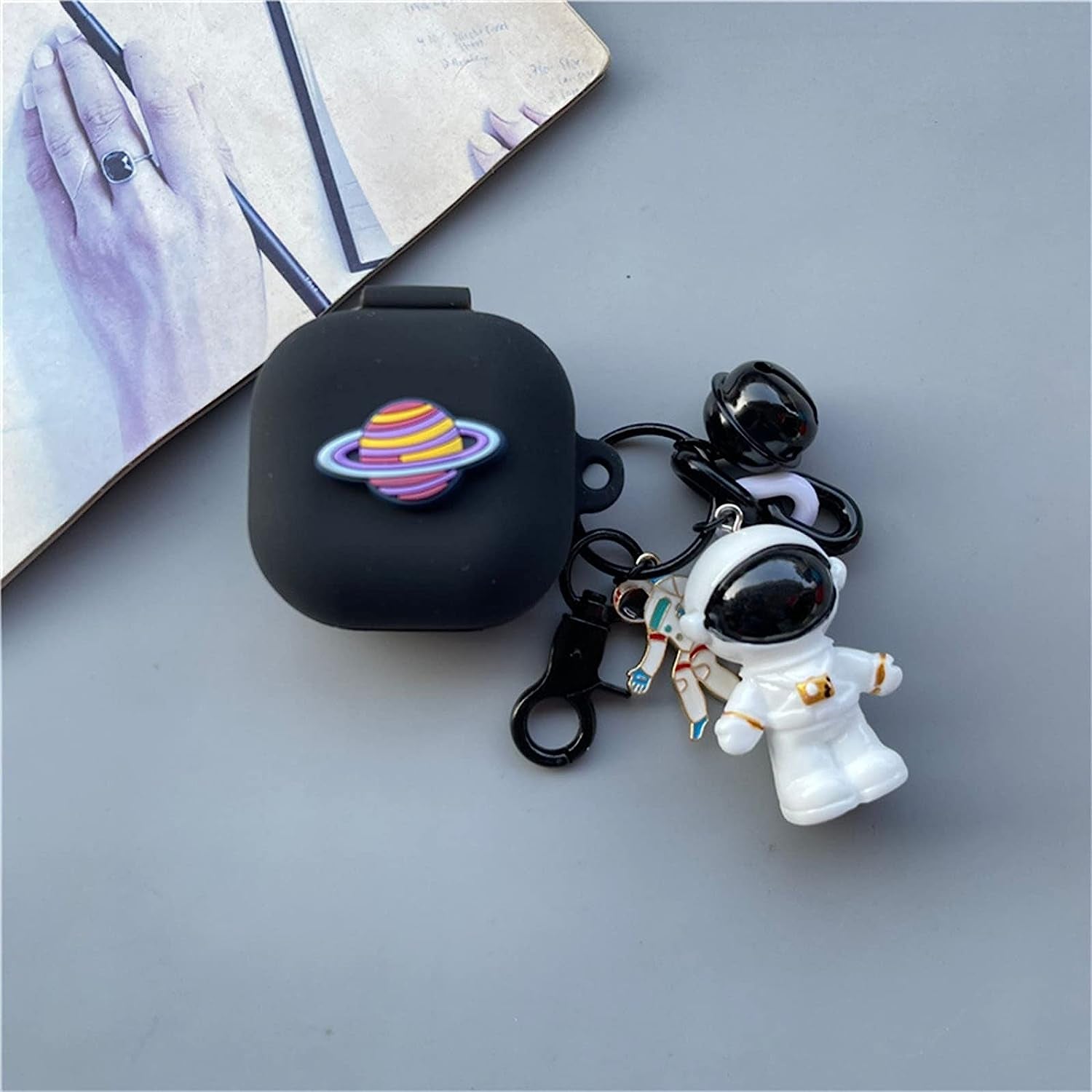 SKPY Cases for Samsung Galaxy Buds2 Pro/Buds 2/Buds Pro/Buds Live with Pendant, Cute Silicone Astronaut Cartoon Shockproof Cover for Girls Boys  SKPY   