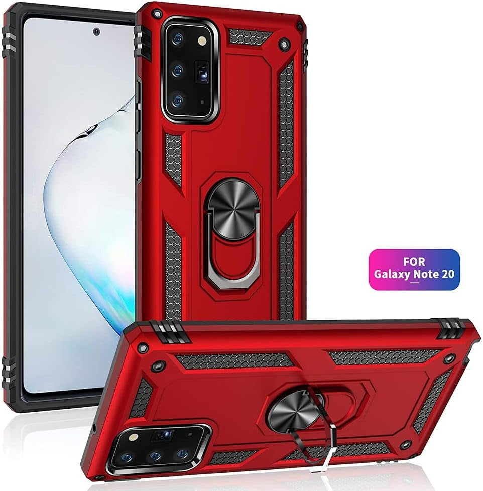 Military Grade Drop Impact for Samsung Galaxy Note 20 Case Note 20 5G Case 360 Metal Rotating Ring Kickstand Holder Armor Heavy Duty Shockproof Case for Galaxy Note 20 5G Phone Case (Sliver)  Dionsibei   