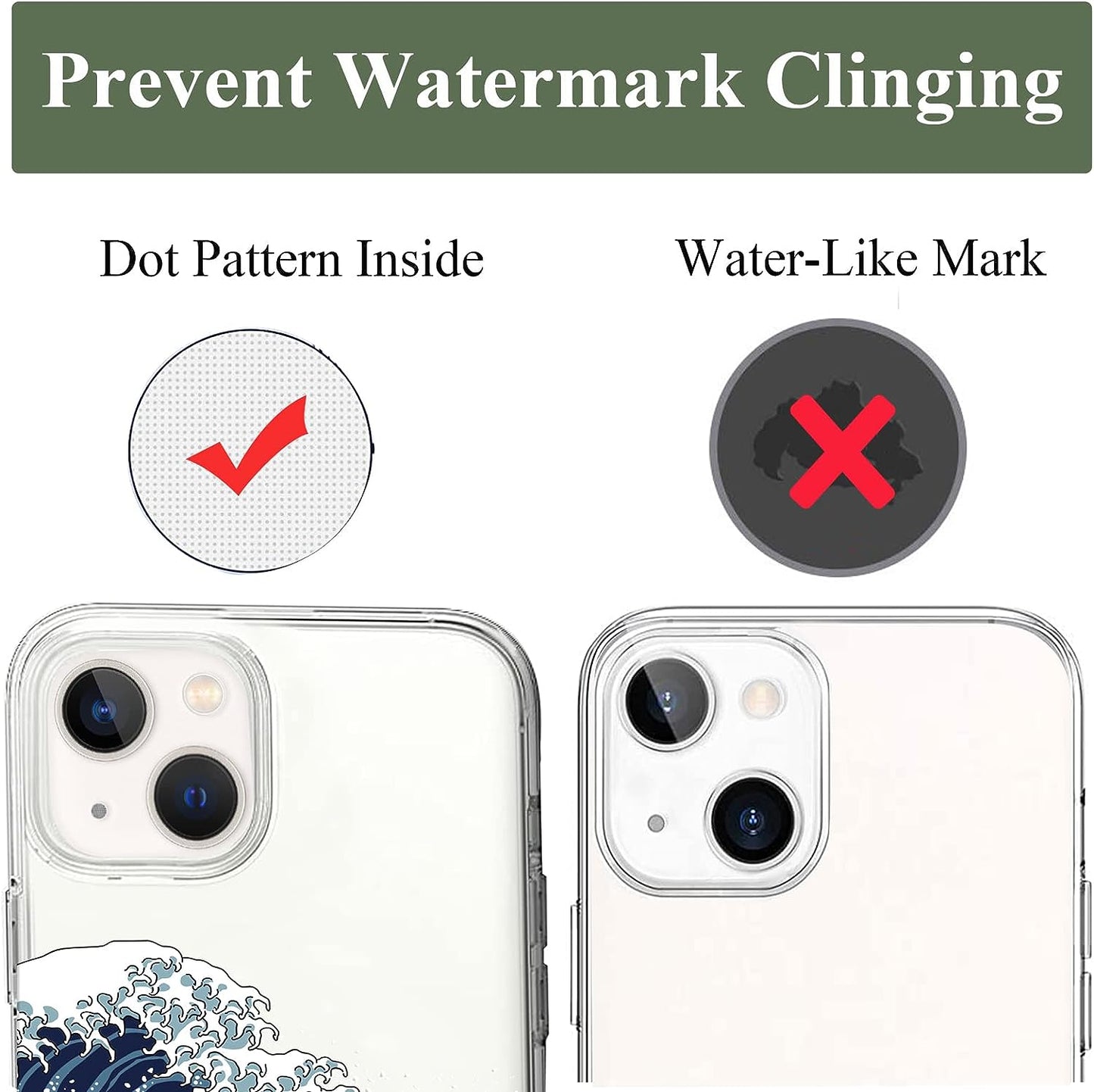 Unov Case Compatible with Iphone 14 plus Case Clear with Design Embossed Pattern Soft TPU Bumper Slim Protective 6.7 Inch (Great Wave)  Unov   