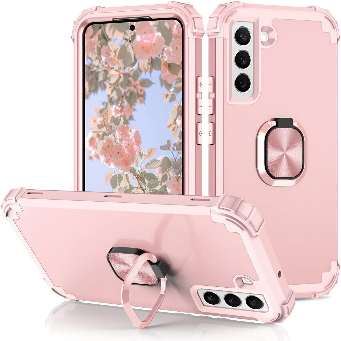 LONTECT for Galaxy S22 plus Case Shockproof 3 in 1Heavy Duty Rugged Hybrid Sturdy High Impact Durable Protective Cover Case for Samsung Galaxy S22 Plus/S22+ 5G 6.6 2022,Marble/Dark Purple  Lontect Rose Gold  