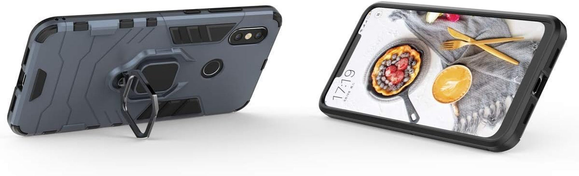 Lulumain Compatible with Xiaomi Mi 8 Case, Magnetic Car Phone Ring Holder 360 Protective Case for Xiaomi Mi8 (Navy Blue)  LuluMain   