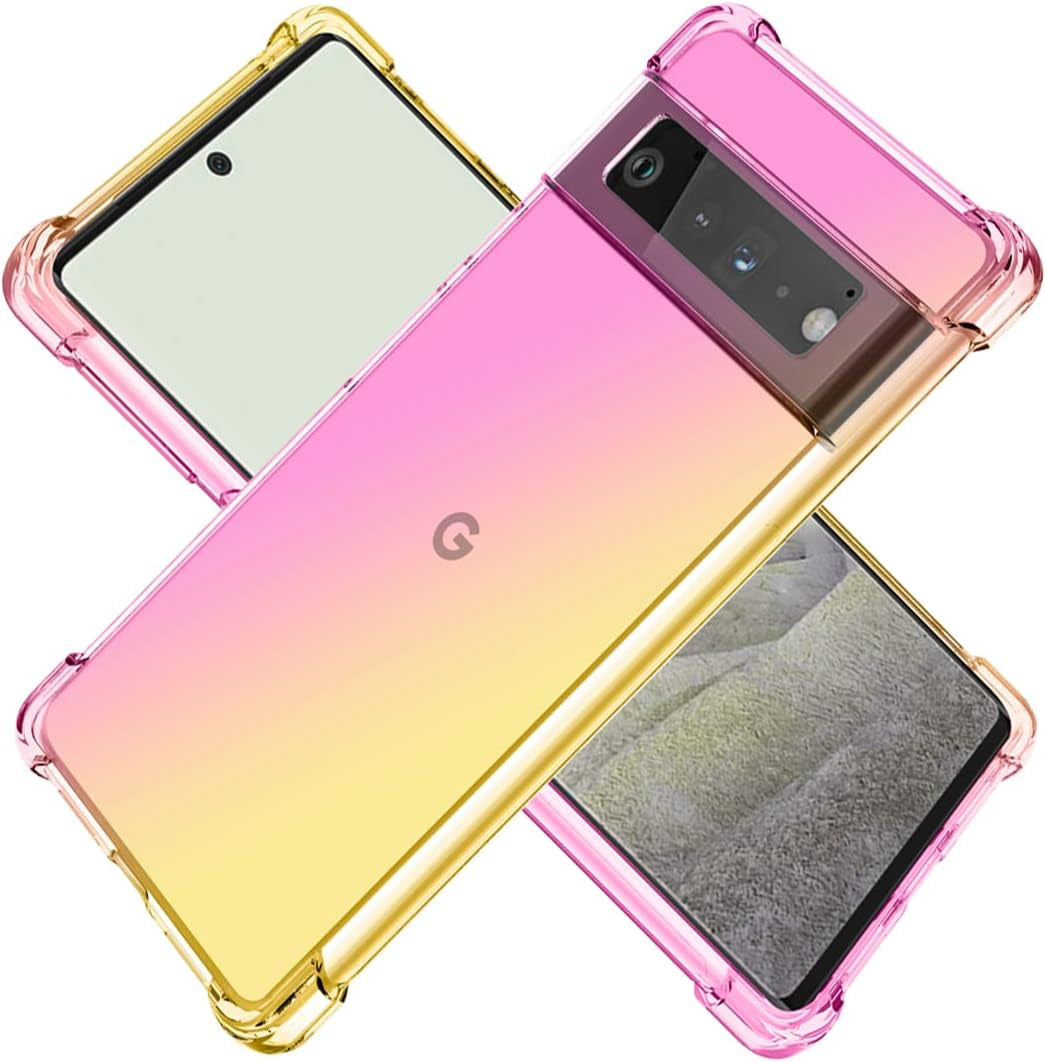 KOARWVC Case for Pixel 6 Pro Case, Google 6 Pro G8VOU Case Clear with Design Soft TPU Shock Absorption Slim Floral Pattern Protective Back Cover Cases for Google Pixel 6 Pro 5G (Flower Butterfly)  KOARWVC Pink/Gold  