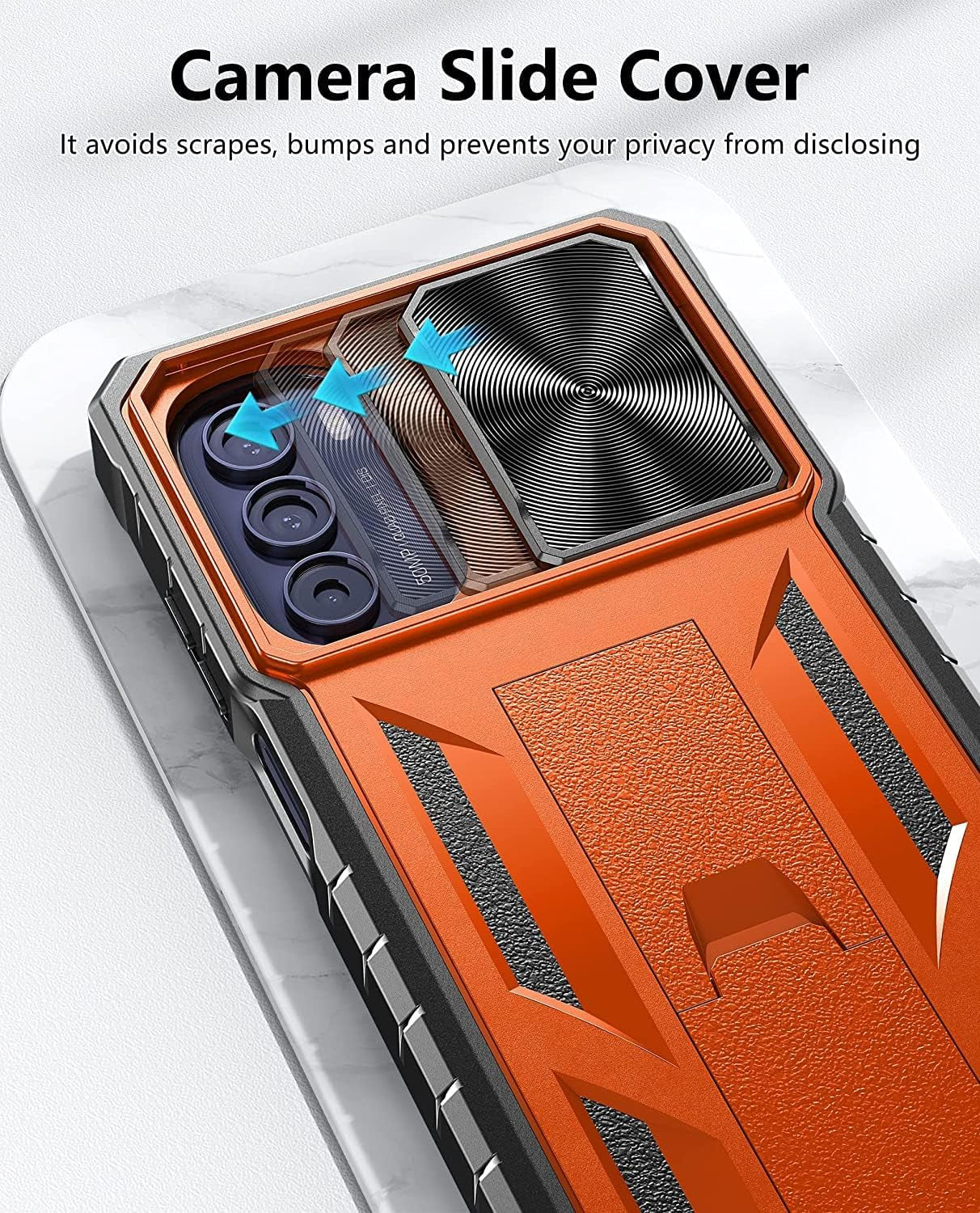 For Motorola Moto G-Stylus 5G-2022 Case: Military Grade Drop Proof Protection Rugged Protective Cell Phone Cover with Belt Clip Holster Kickstand & Slide |Shockproof TPU Matte(Belt-Clip Orange)  WTYOO   