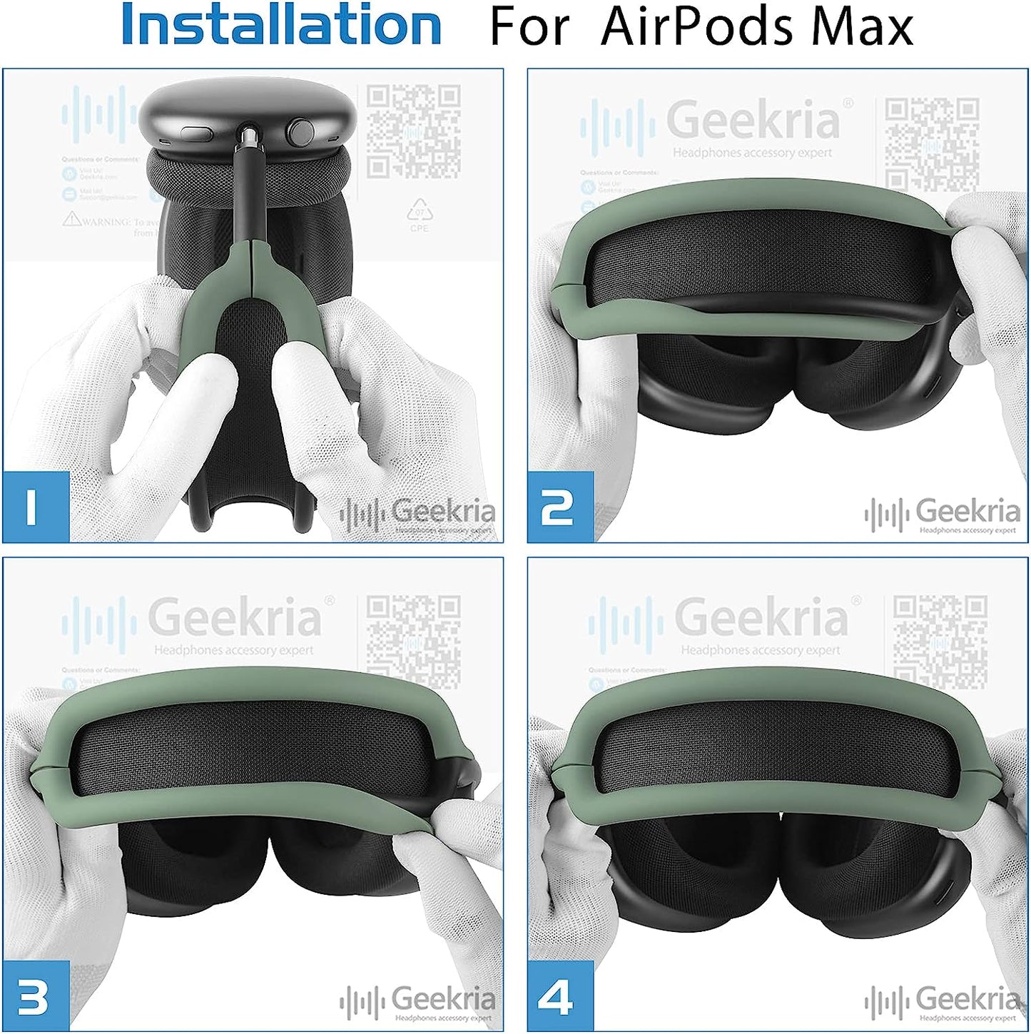 Geekria Silicone Headband Cover Compatible with Airpod Max Headphone, Headband Protector/Headband Replacement Easy DIY Installation No Tool Needed (Green)  Geekria   