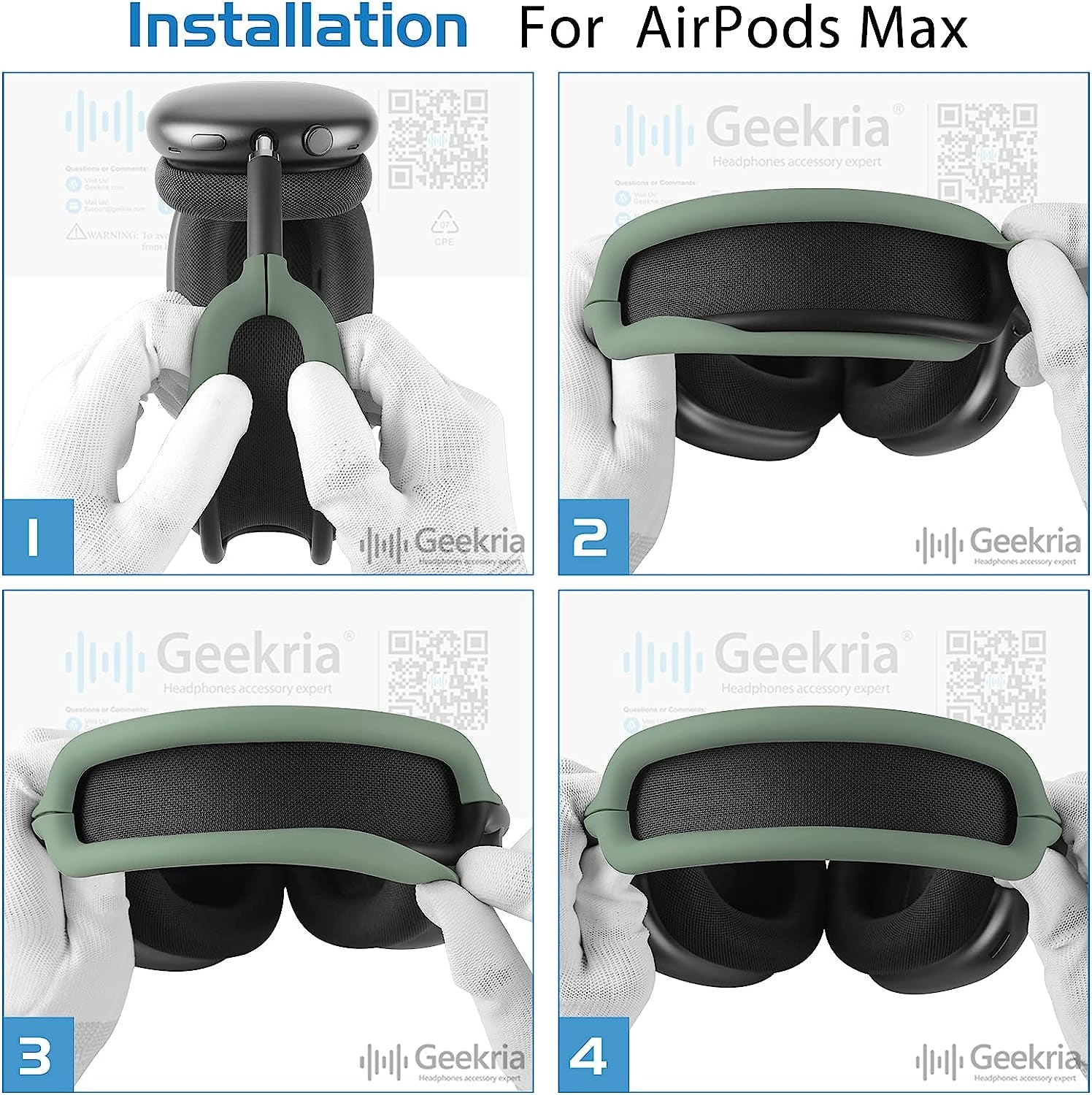 Geekria Silicone Headband Cover Compatible with Airpod Max Headphone, Headband Protector/Headband Replacement Easy DIY Installation No Tool Needed (Green)  Geekria   