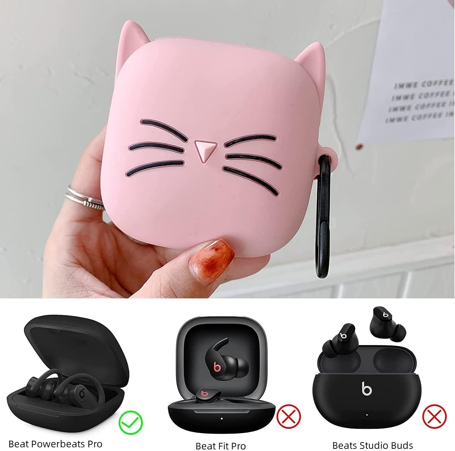 CASEVERSE for Powerbeats Pro Case, 3D Cute Cartoon Cat Shockproof Protective Silicone Case for Powerbeats Pro with Keychain for Boys Girls Teens  CASEVERSE   