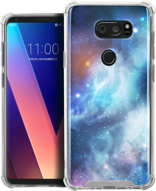 Casesondeck Case Compatible with [LG V30S Thinq and LG V30] Slim Precise Fit TPU Case, Scratch Protection Unique Design (Blue Galaxy)  CasesonDeck   