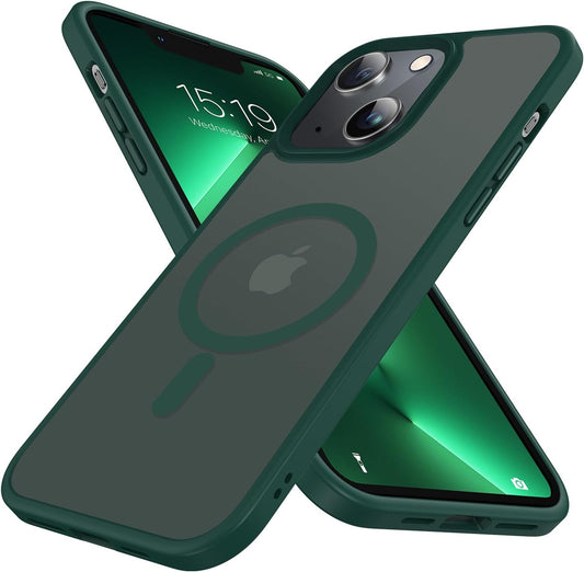 Mgnaooi Magnetic Case for Iphone 14 plus Case,[Mil-Grade Drop Tested & Compatible with Magsafe] Translucent Matte Back with Aluminum Alloy Keys,Shockproof Phone 14 plus Case 6.7 Inch, Green  Mgnaooi   