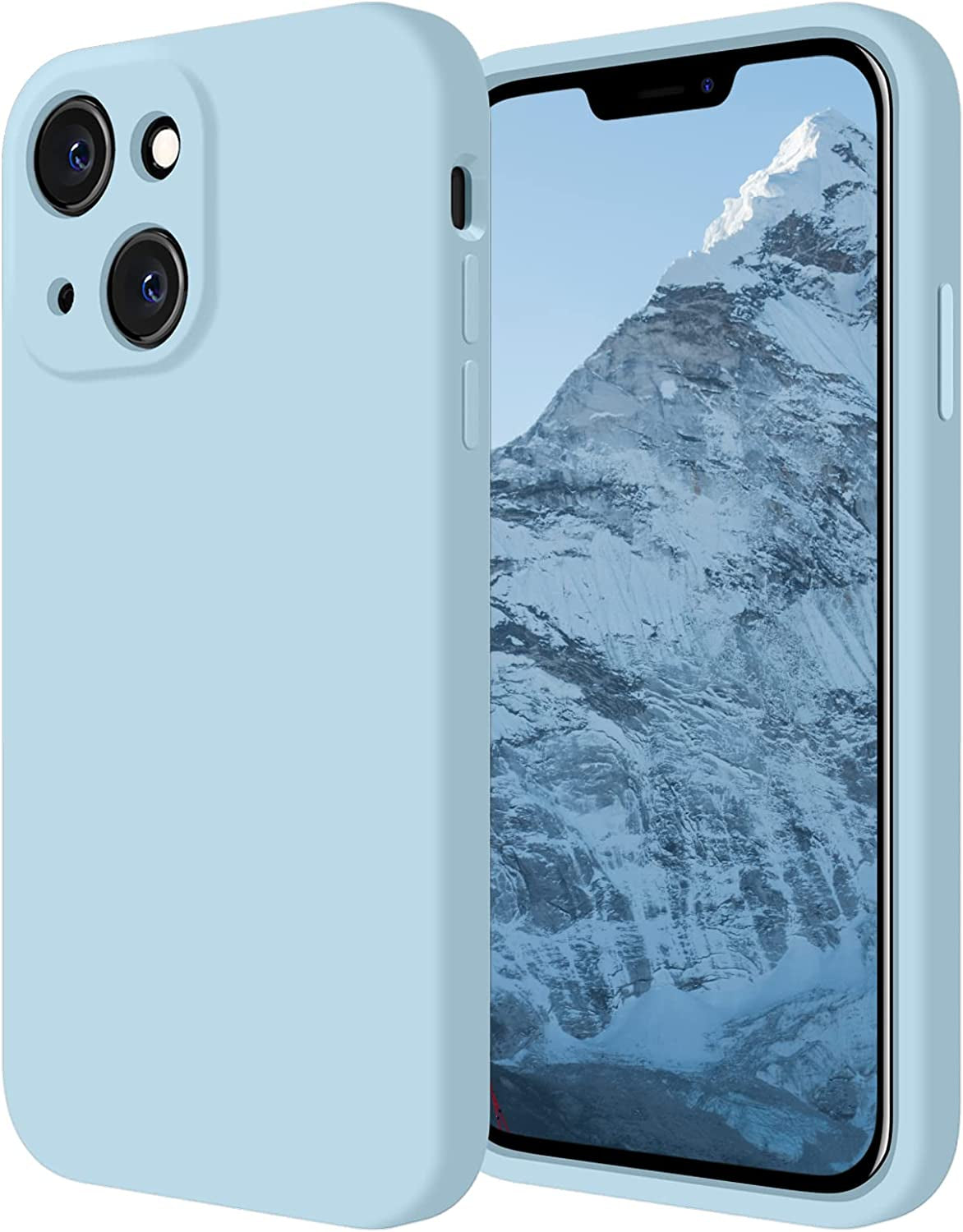 Firenova for Iphone 14 Case, Silicone Upgraded [Camera Protection] Phone Case with [2 Screen Protectors], Soft Anti-Scratch Microfiber Lining Inside, 6.1 Inch, Alpine Green  FireNova Sky Blue  