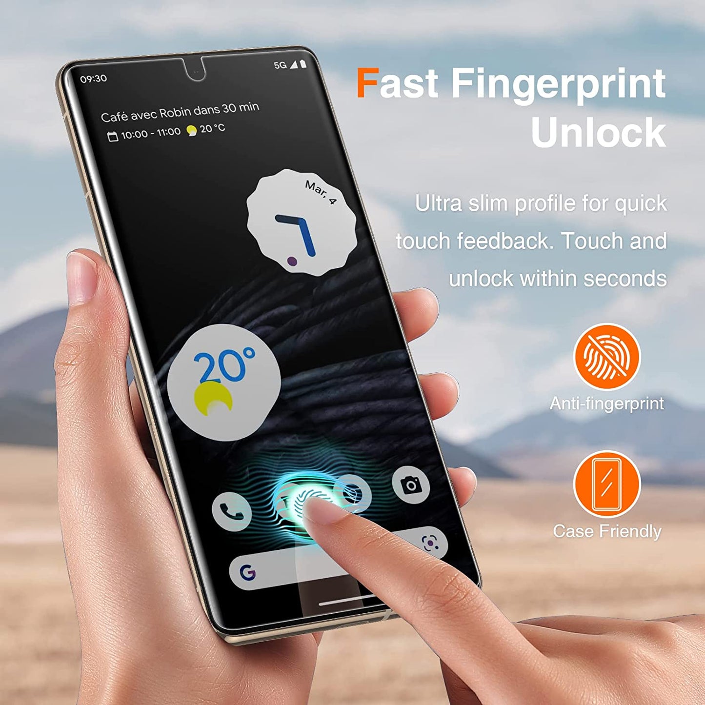 LK 2 Pack for Google Pixel 7 Pro 6.7-Inch HD Screen Protector + 2 Pack Lens Protector with Positioning Tool, Self-Healing TPU Film, Touch Sensitive, Ultra-Thin  LK   